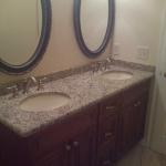 CUSTOM VANITY HENESSEY FINISH WITH 3 CM GRANITE AND UNDERMOUNT SINKS