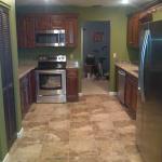 KITCHEN REMODEL NEW 18X18 EARTH TONE TILE SS APPLIANCES NEW PASS THRU , NEW RECESS LIGHTS , CEILING REBUILT HENNESEY CABINETS WITH CROWN AND VALANCE