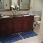CUSTOM VANITY WITH NEW TILE FLOOR