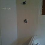 BASIC SUBWAY TILE IN GLOSS WHITE NEW PAN MOSAIC TILE FLOOR AND DELTA VALVE